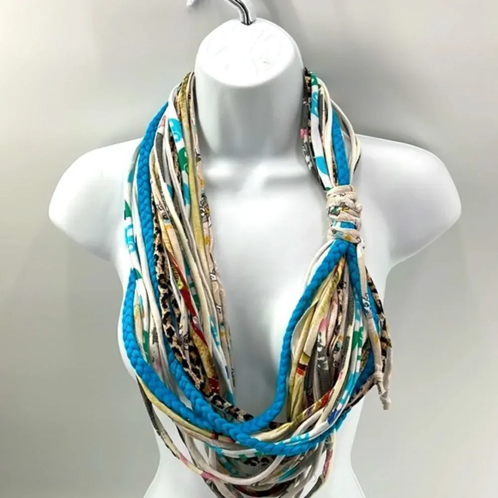 Dona Bela Shreds upcycled recycled clothing neckwear necklace scarf NEW NWT